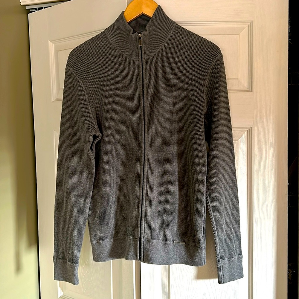 Michael Kors Full Zip Waffle Weave Sweater Size Medium